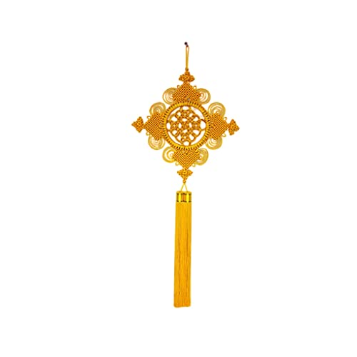 Nœuds chinois tissés main fil de soie grand pompon suspension décoration murale DIY