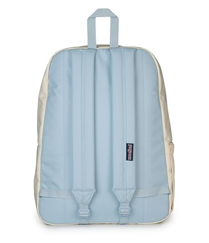 Image of JanSport Superbreak Plus FX Backpack - Work, Travel, or Laptop Bag with Water Bottle Pocket, Superbreak Plus Fx, Just A Rose Emb Moon Flower /Blue /Green