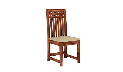 Image of Krishna Wood Decor Solid Sheesham Wood 4 Seater Dining Table | Four Seater Dinner Table with 4 Cushions Chairs | Dinning Table Set 4 Seater for Living Room | Wooden Table & Chairs Set | Teak Finish
