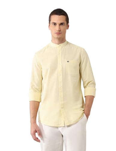 Image of Arrow Sports Men's Slim Fit Pure Cotton Mandarin Collar Shirt