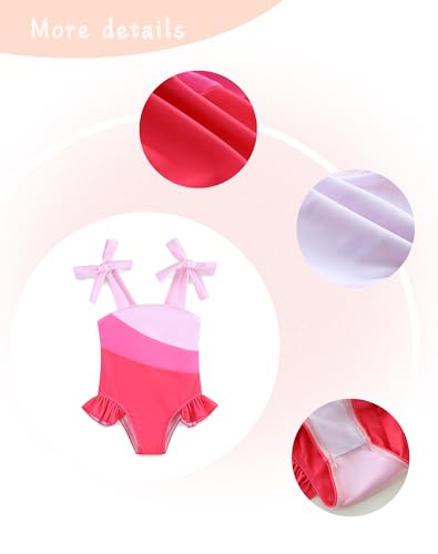 Image of Summer Baby Girl Bathing Suit Ruffle One Piece Swimsuits Quick Dry Beach Swimwear for Girls 6-9 Months