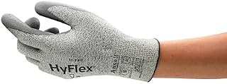 Ansell Hyflex 11-730 Sicherheitsarbeitshandschuhe Mechanischer Schutz, Größe 11 (2XL), Grau (12 Paar)