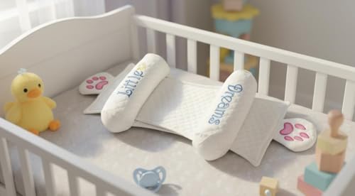 Image of Adjustable Baby Bolster Pillow for Newborn (0-12 Months) | Head Position Support with Adjustable Distance