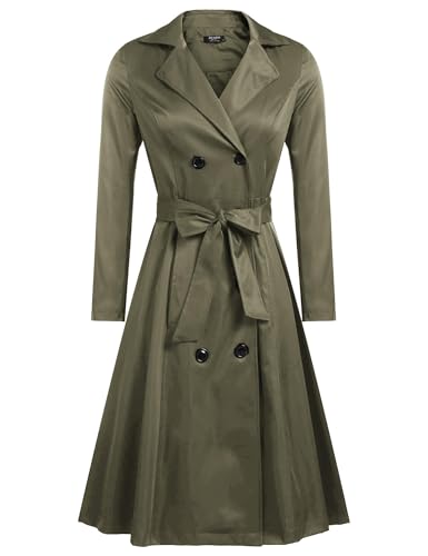 Amazon.com: Zeagoo Women's Trench Coats Double-Breasted Long Coat