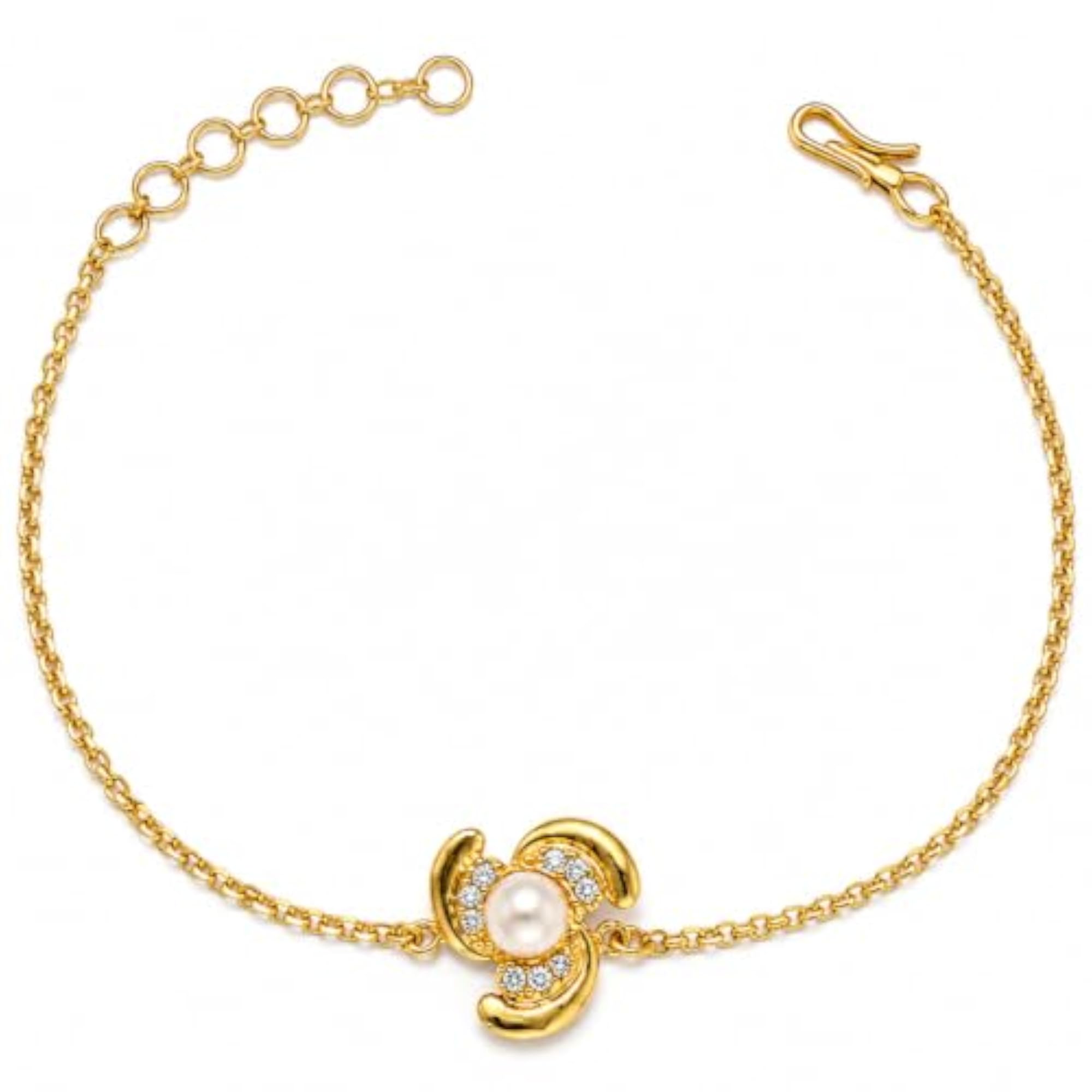 Floral Rakhi Bracelet for Men & Boys, Gold Plated