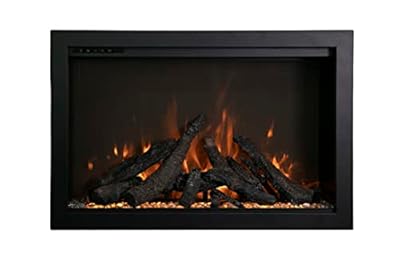 Amantii TRD-44-BESPOKE Traditional Bespoke - 44" Indoor/Outdoor Electric Insert Featuring Thermostatic Remote, WiFi Capable with Rustic Log Media