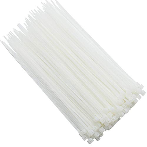 Cable Zip Ties 8 inch 200 Packï¼ŒHeavy Duty White Zip Ties , 18 Pounds Tensile Strength, Self-Locking UV Resistant Nylon Wire Ties, Plastic Wire Ties Wraps,Indoor and Outdoor Tie Wire
