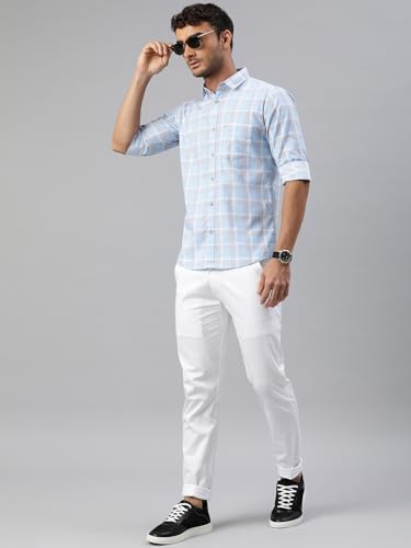 Image of Majestic Man Men Box Checkered Slim Fit Cotton Casual Shirt