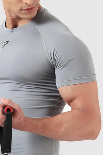 Image of FUAARK Men's Half Sleeve Compression T-Shirt - Athletic Base Layer for Fitness