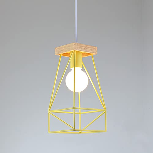 Luminaire pendentif cage fer robuste suspension structure ouverte éclairage à 360°