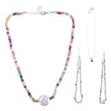 TOGEVAL Collares de Bohemios para Mujer 4 Piezas Flores Multicolor Ligeros y Resistentes al Ideales para Playa Verano y Adolescentes