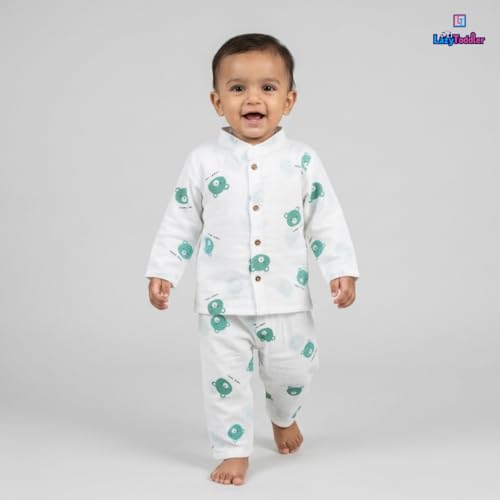 Image of 100% Cotton Muslin Pant Shirt Set | Ultra Soft Breathable Toddler Outfit | Summer Wear Kids Clothing | Skin Friendly Comfortable Fit | SIZE | PRINT