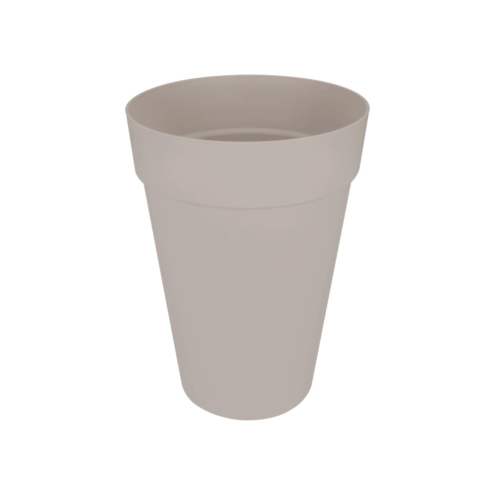 Elho Loft Urban Round High 42cm Maceta - Warm Grey | Ø 42 x Al. 56 cm | Apta para exterior | Plástico 100 % reciclado