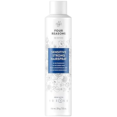 No Nothing Strong Hairspray, Fragrance Free, Hypoallergenic, Unscented Hair Spray for Sensitive Scalp, Strong Hold Finishing Control, Clean, Gentle Styling, 7.5 oz