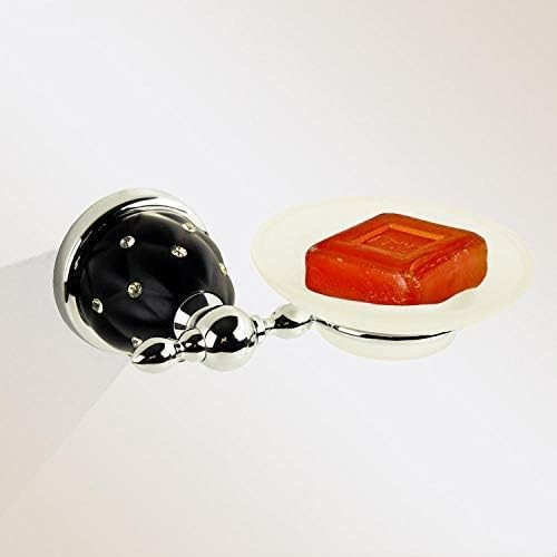 Wall-Mounted Soap Blue Bathroom Soap Dish Bathroom Glass Soap Dish New European Black Soap Dish Holder for Bathroom Shower Soap