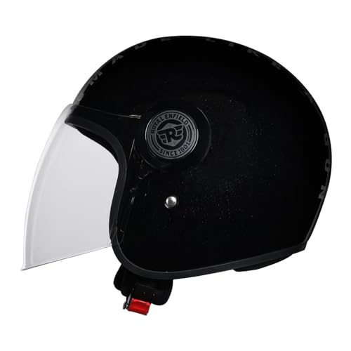 Image of Royal Enfield Copter of Solid ID ABS GL BLK XL62 Helmet | Certification: ISI & DOT | Type: Open Face | Material: ABS