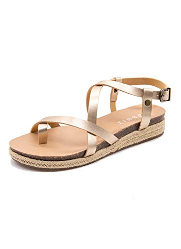 Esprit Women's Judy Flat Sandal, Gold, 7.5 #TOP7