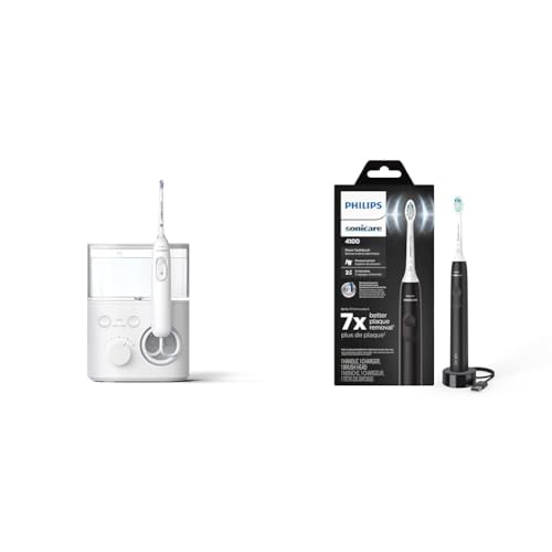 Philips Sonicare Power Flosser 3000, White, HX3711/20 & 4100 Powe...