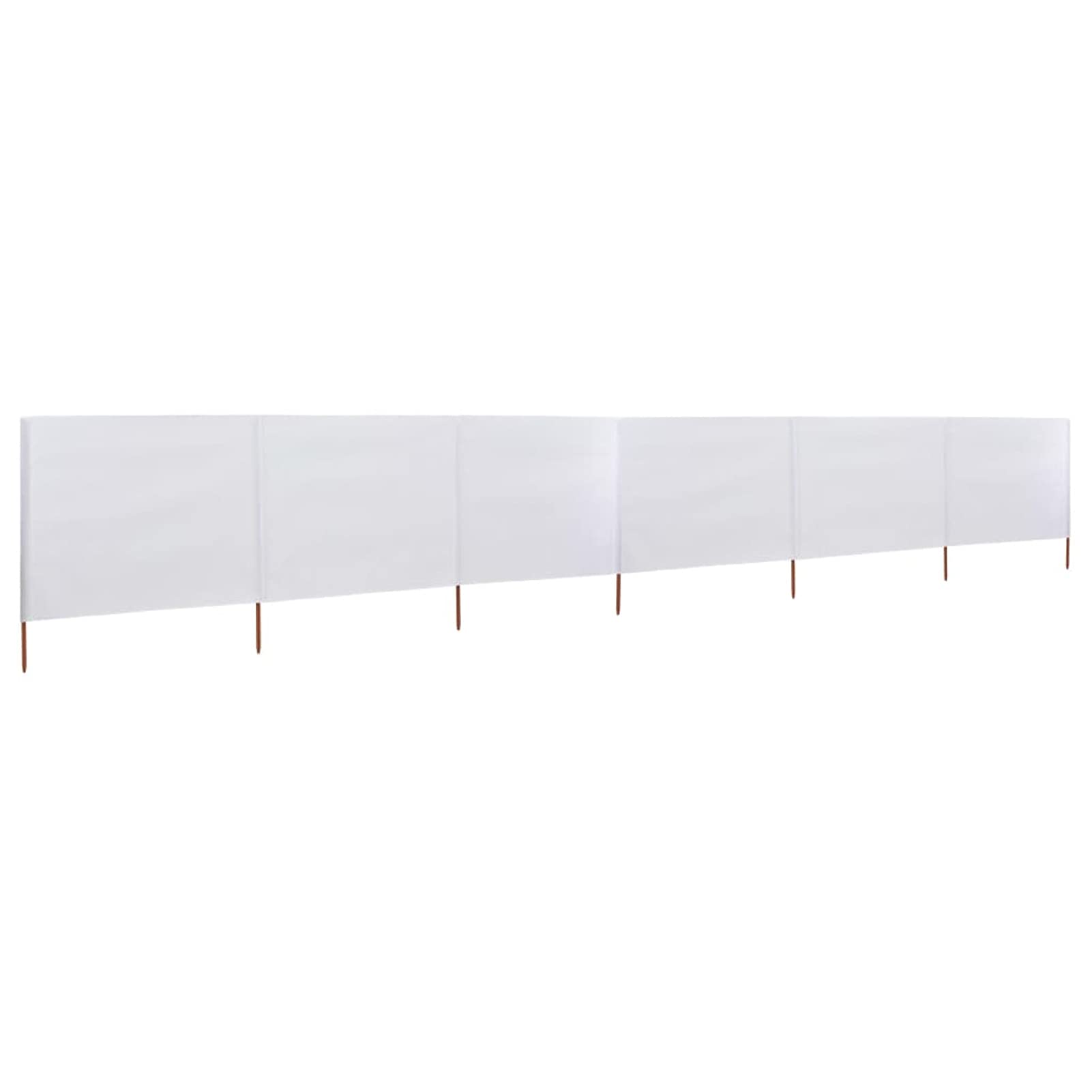 Homgoday Paravento da spiaggia a 6 pannelli, tessuto bianco sabbia, 800 x 120 cm, paravento in spiaggia o in campeggio Paravento spiaggia