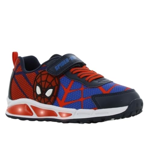 Leomil Spiderman Baskets Garçon Lumineuses Chaussure Enfant 27, Idéal pour l'école et Les Loisirs, Bleu