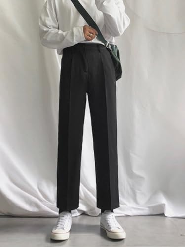 Men's Black Casual Ankle Pants Straight Relaxed Wide Leg Dress Trousers Pants for Men2