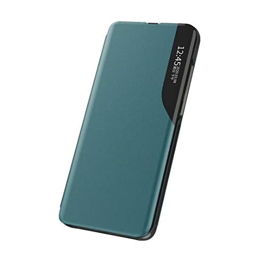 Coque Fodral till OnePlus Nord 2 5G skal, sida smart display litet fönster mobiltelefon skyddsskal, stötsäker TPU ultratunt telefonskal för OnePlus Nord 2 5G-Green