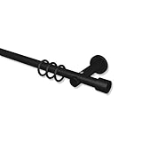 INTERDECO ausziehbare Gardinenstangen in Schwarz 16/19 mm Ø Funtastic Voxx, 130-240 cm