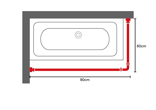 Sealskin Easy Roll Duschvorhangstange, Komplett-Set inkl. Duschstange, Deckenbefestigung und Ringe, Duschvorhanghalterung zur Montage auf Maß, L-Form, U-Form und Ecke möglich, Aluminium, Schwarz