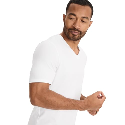 Jockey Cotton Stretch Fitted V-Neck Undershirt 3 Pack T-Shirts for Men, Diamond White, XL - image 8