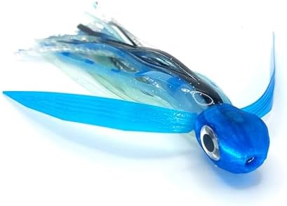 Evolution Lures Saltwater Big Game Fishing Lure, for Offshore trolling (FlyBoy 6") (Blue Light Blue Glow (Unrigged))