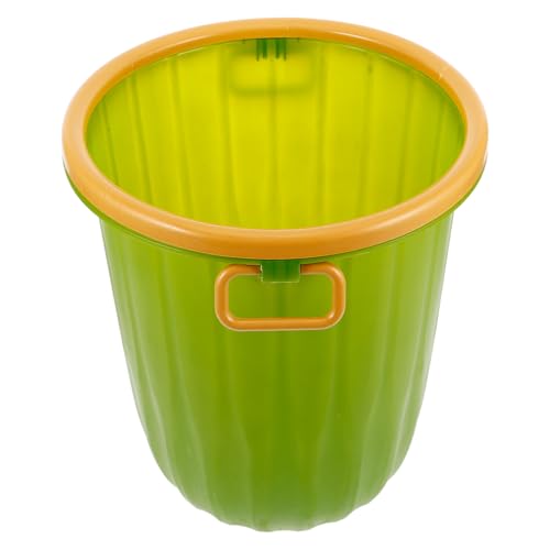 Caneca de basura verde grande de plástico con anillo de presión