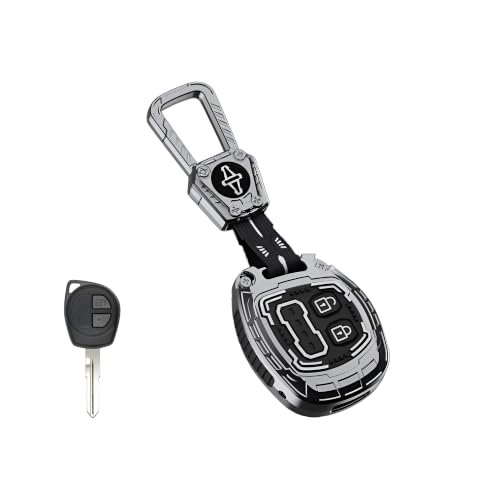 Image of Auto Thrill Premium Metal Key Cover Compitable for Suzuki Swift | Ertiga | Wagonr | Celerio | Swift Dzire | Alto | Fronx | Brezza | S Presso | Ignis | 2 Button Remote Key