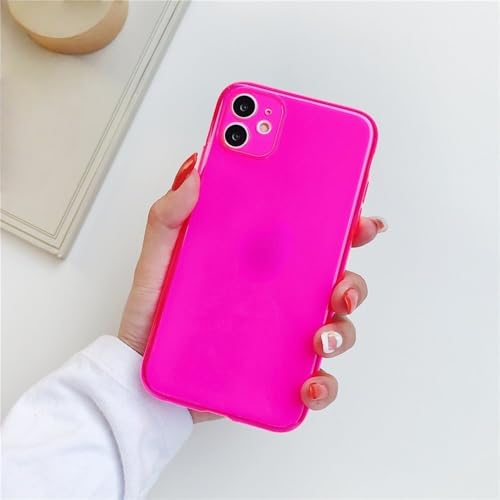 Coque iPhone 13 antichoc transparente rose fluo en TPU flexible