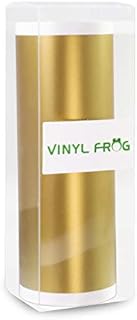 VINYL FROG Holographic Craft Vinyl Matte Gold Adhesive Vinyl Roll  Huge Matte Permanent Gold Chrome Cutting Vinyl 5.47"x5ft(13.9x155cm) Vinyl Works with Cricut Joy and Other Cutters