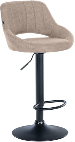 CLP Tabouret de Bar Milet reglable en Hauteur avec Dossier, Chaise de Bar rembourree en Tissu,...
