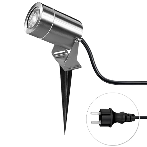JNR Edelstahl Gartenstrahler LED Strahler Außen Wasserdicht IP65...