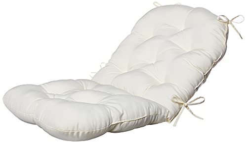 Blazing Needles Solid Twill Swivel Rocker Chair Cushion, 48" x 24", Natural