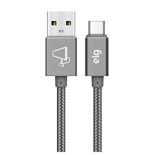 Cabo USB Tipo-C Cinza em Tecido Trançado de Nylon Reforçado 1m - TC10BY ELG