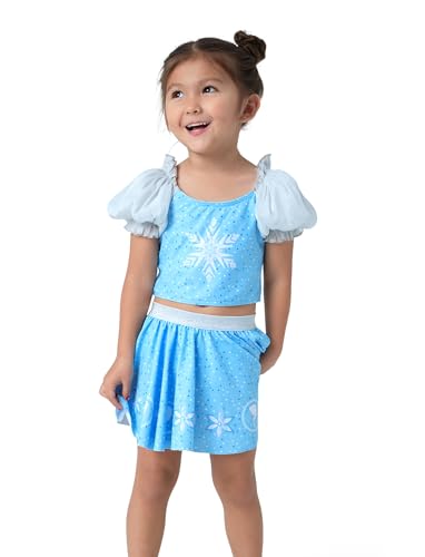 Disney Princess Girls Swimsuit Two-Piece Tankini Set Cute Bathing Suit for Beach, Pool, and Birthday Parties4