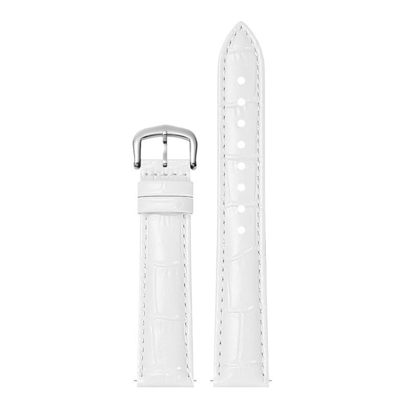 Bracelet montre en cuir véritable pour Cartier Tank Santos Dumont 22mm blanc
