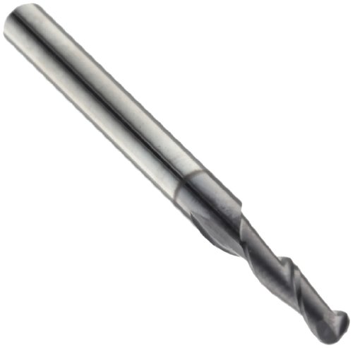 Image of Precision Twist EB3302V Carbide Ball Nose End Mill, TiAlN Multilayer Finish, 30 Deg Helix, 2 Flutes, 3 inch Overall Length, 1 /2 inch Cutting Diameter, 1 /2 inch Shank Diameter
