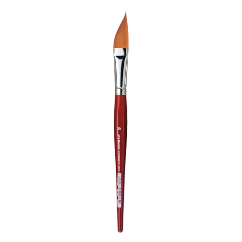 Image of da Vinci Watercolor Series 5587 CosmoTop Spin Paint Brush, Slant Liner Synthetic with Red Handle, Size 20