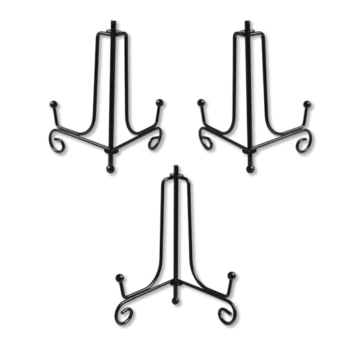 Haoyic 3 Pcs Plate Stand, Plate Stand for Display, Book Picture Stands Holder for Display, for Photo Holder Stands, Displays Picture Frames, Cookbooks, Decorative Plates, Tablets and Art