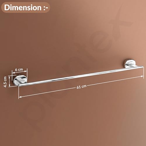 Image of Plantex J4 Stainless Steel Towel Holder in Bathroom /Cloth Hanger for Bathroom /24 Inch Towel Rod /Bathroom Accessories (Chrome Finish) Onix