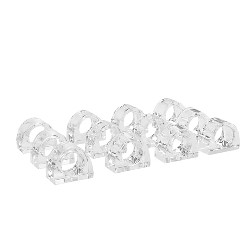 Marvala Crystal Napkin Rings, Elegant Dining Table Holders for Formal & Casual Dining, Wedding Reception, Holiday Table Setting, 12 Pack