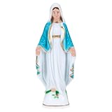 ORFOFE Adorno Católico Virgen María Estatua de Plástico para Decoración de Hogar Oficina y Espacios Religiosos