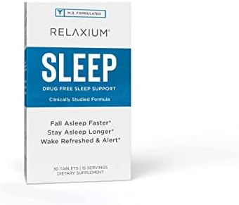 Relaxium Natural Sleep Aid | Non-Habit Forming | Sleep Supplement for Longer Sleep & Stress Relief w/Magnesium, Melatonin, GABA, Chamomile, & Valerian (30 Tablets, 2-Week Supply)