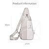 Veki Sac Bandoulière Femme en Cuir Pu, Sac a Main Femmes Bandoulieres avec Large Sangle Réglable, Sacoche Femme Bandoulière avec Fente pour Carte, Sac de Poitrine pour Sport, Voyage, Shopping (Blanc) #2