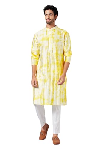 Image of LookMark Men's Cotton Blend Printed Long Kurta Suitable for All Indian Wedding, Occasions, and Festivals