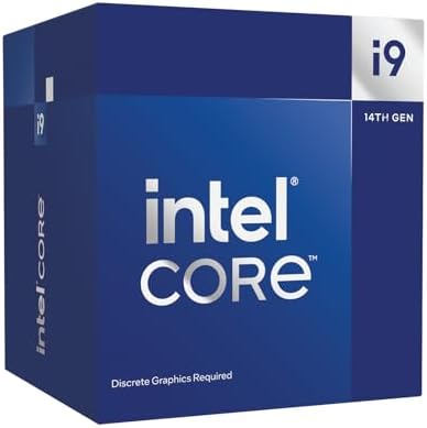 Intel i9 14900F CPU 4.3GHz (5.8GHz Turbo) 14th Gen LGA1700 24-Cores 32-Threads 68MB 65W Graphics Card Required Retail Raptor Lake with Fan